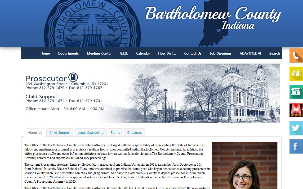 Bartholomew County prosecutor page for court records after arrest